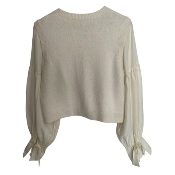 Cinq A Sept Tamara Floral Applique Sweater Medium - Picture 3 of 5